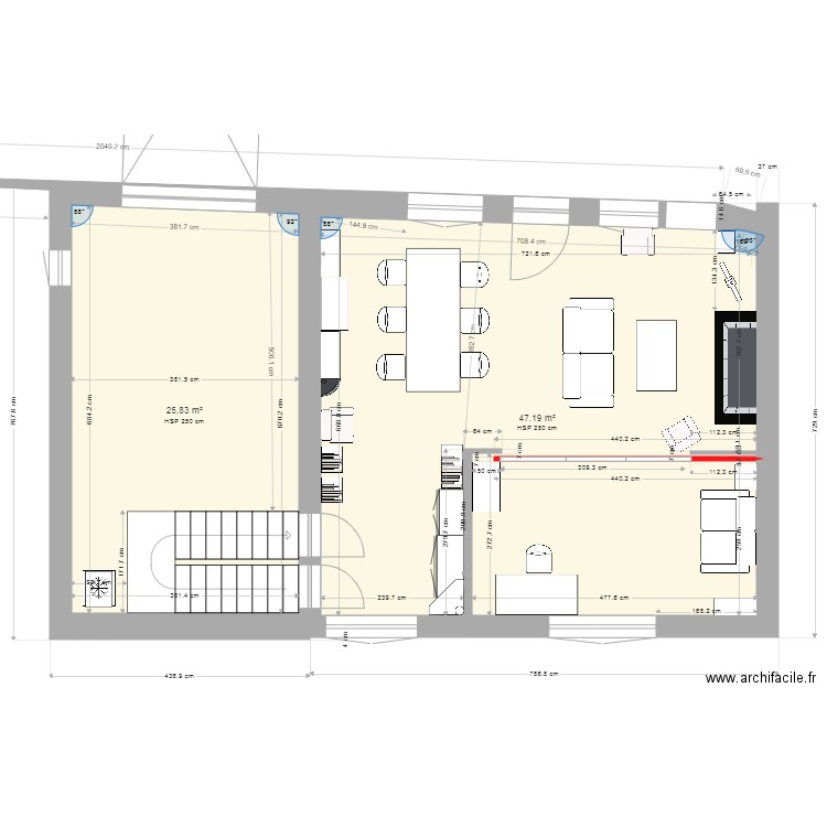 rdc rect. Plan de 0 pièce et 0 m2