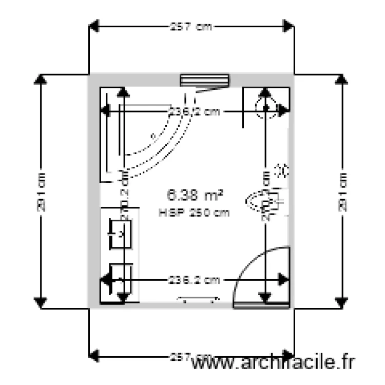 sale de bains. Plan de 