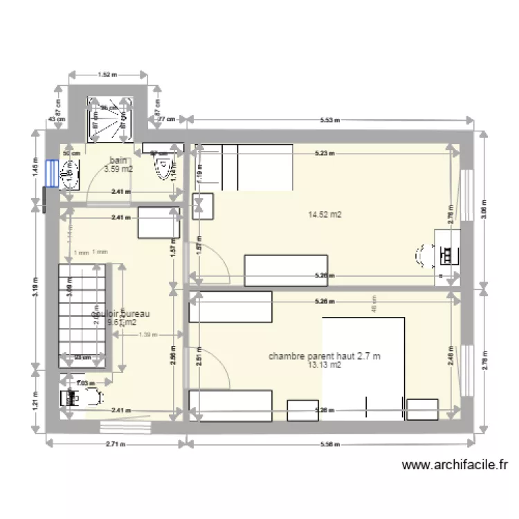 appartement 1er montricher . Plan de 