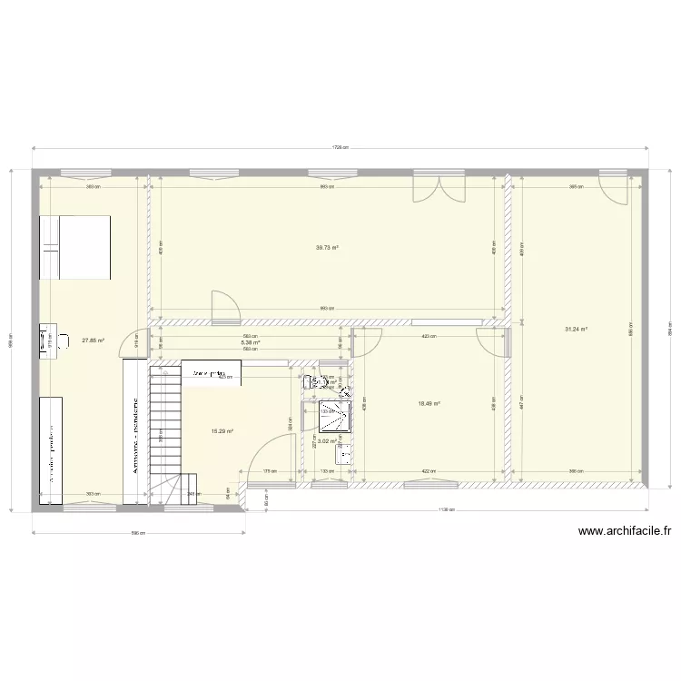 pavillon longueau apr&egrave;s travaux. Plan de 