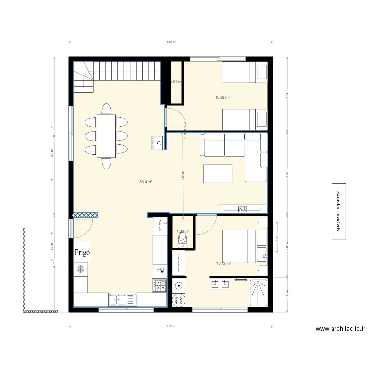 bellevue modif b. Plan de 9 pièces et 110 m2