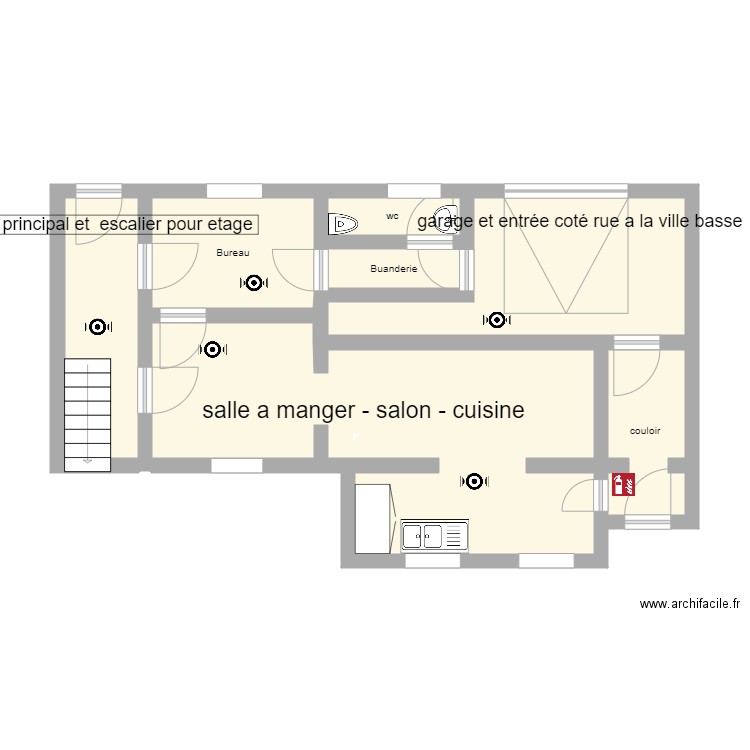 plan rez de chaussé maison. Plan de 0 pièce et 0 m2