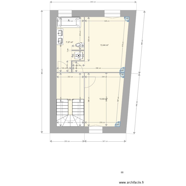 GUILLON VERNE 1er étage V2. Plan de 0 pièce et 0 m2