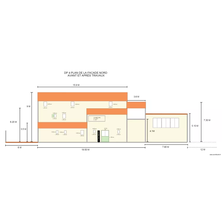 FACADE NORD. Plan de 