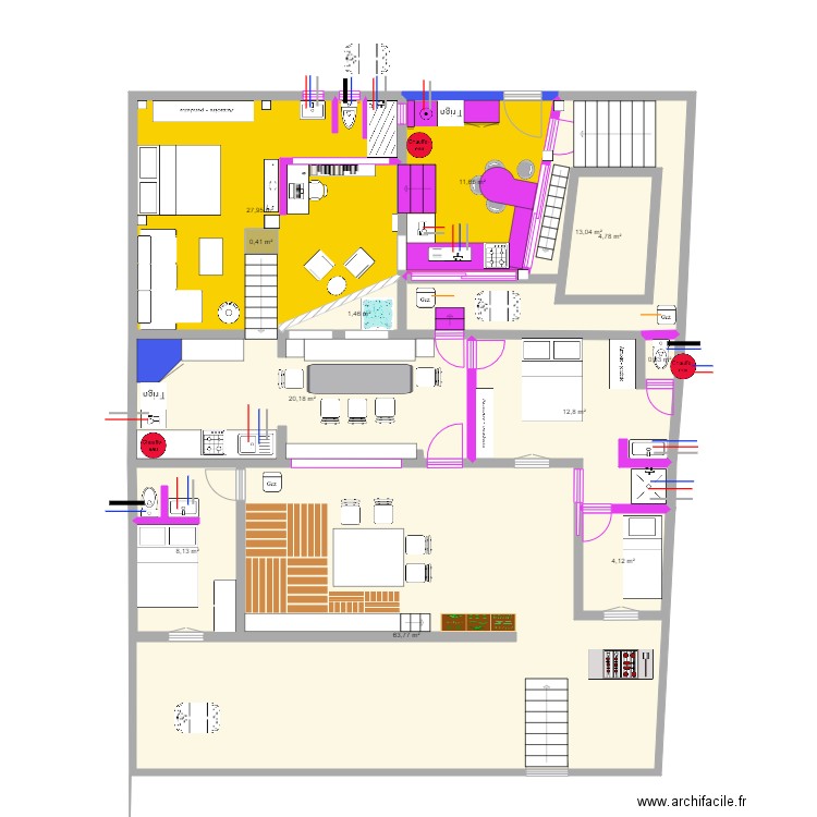 tifnit 3. Plan de 12 pièces et 176 m2