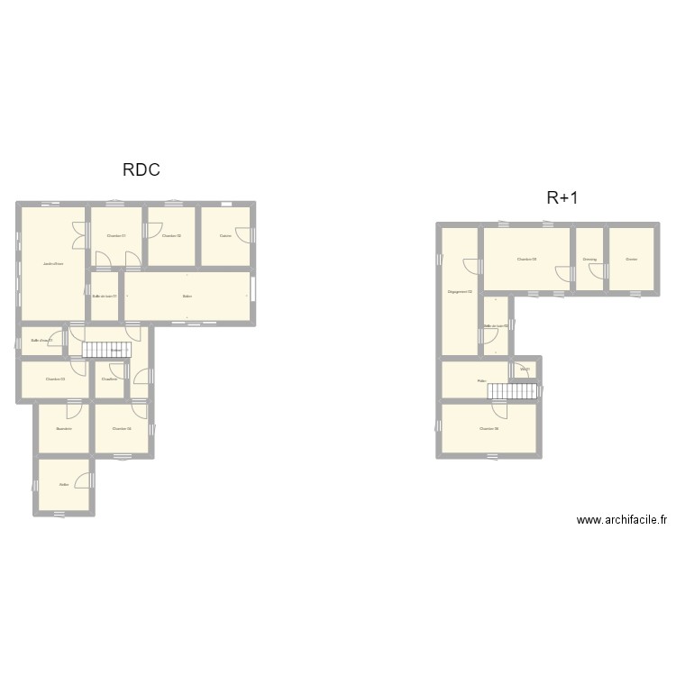 350601618a. Plan de 21 pièces et 184 m2