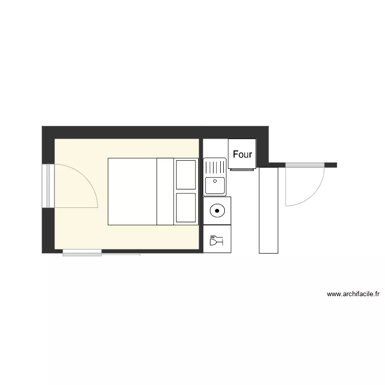 Chambre cuisine 2. Plan de 