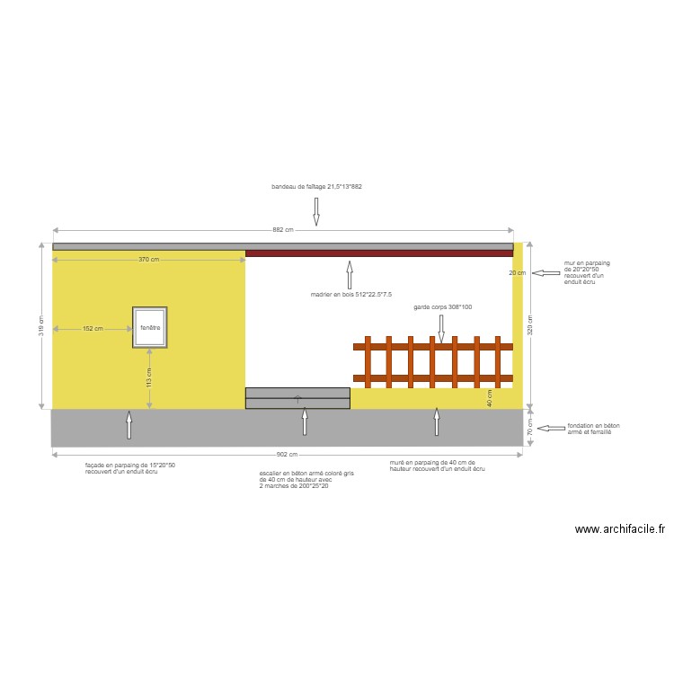 vue de derrière . Plan de 0 pièce et 0 m2