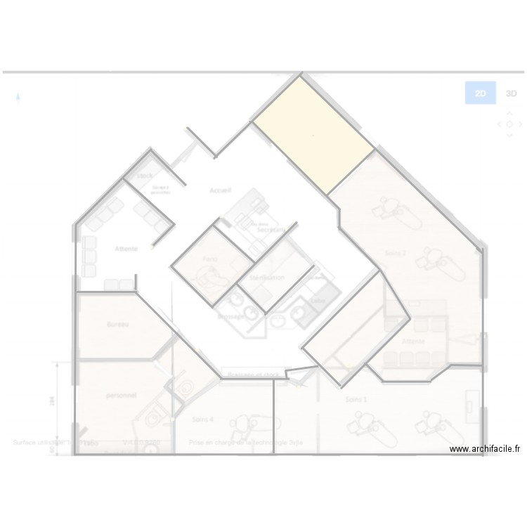 cabinet janv. Plan de 1 pièce et 983 m2