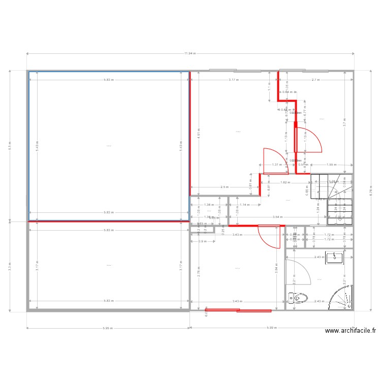 Planta 0 Actual Murs a trencar. Plan de 0 pièce et 0 m2