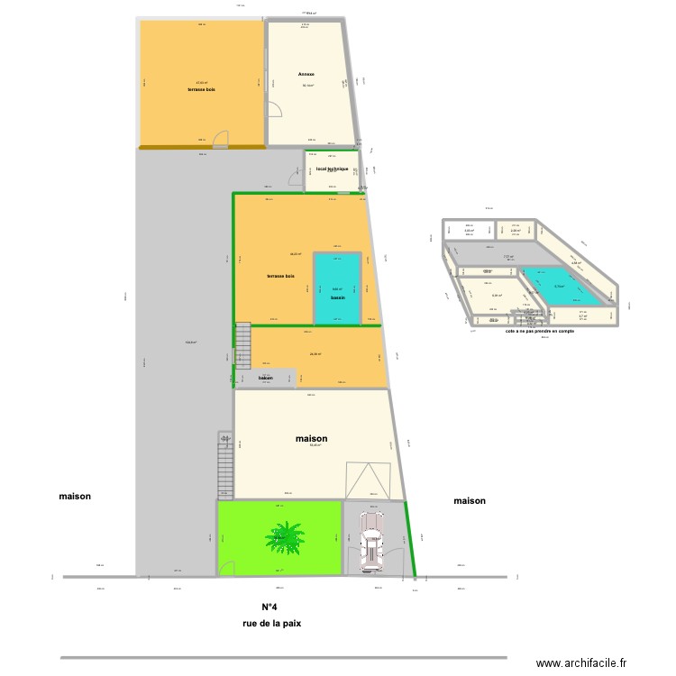 implantation piscine aderiva 3. Plan de 28 pièces et 428 m2