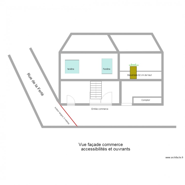 plan de situation extérieur façades et accessibilité. Plan de 0 pièce et 0 m2