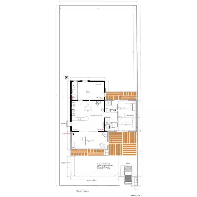 PLOUGUIEL plan avec bardage. Plan de PLOUGUIEL plan avec bardage. Plan de