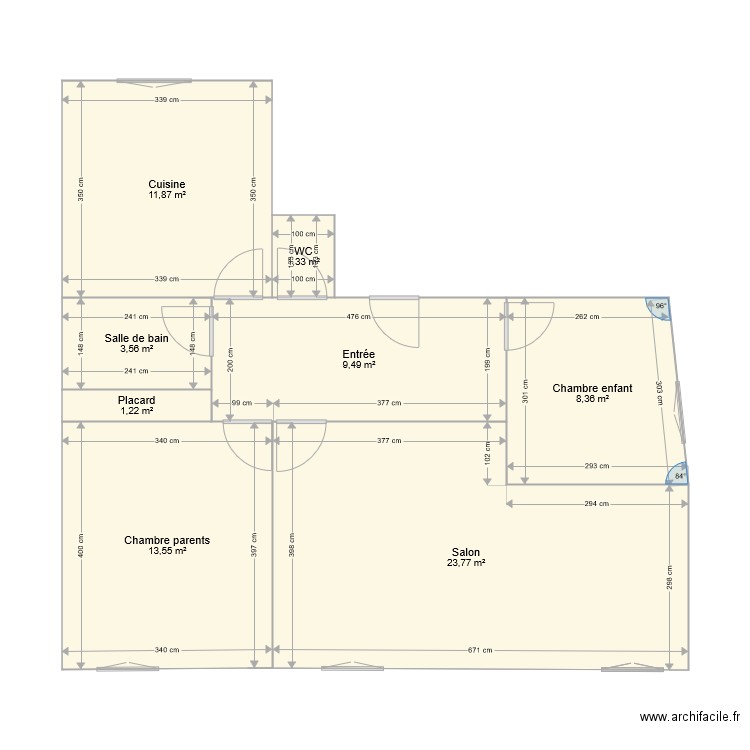 Appartement plan initial. Plan de 0 pièce et 0 m2