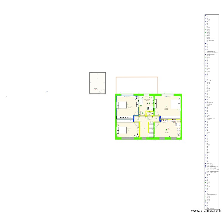 Plan elec maison. Plan de 15 pièces et 318 m2