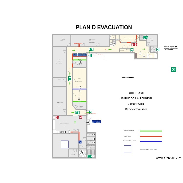 paris lab 15r v2. Plan de 17 pièces et 392 m2