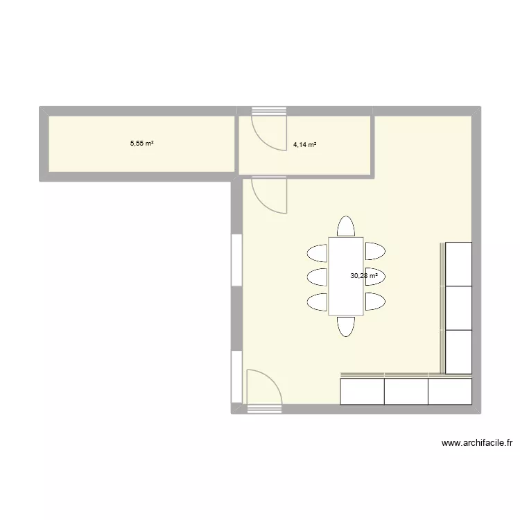extension 23.03. Plan de 3  et 40 m²