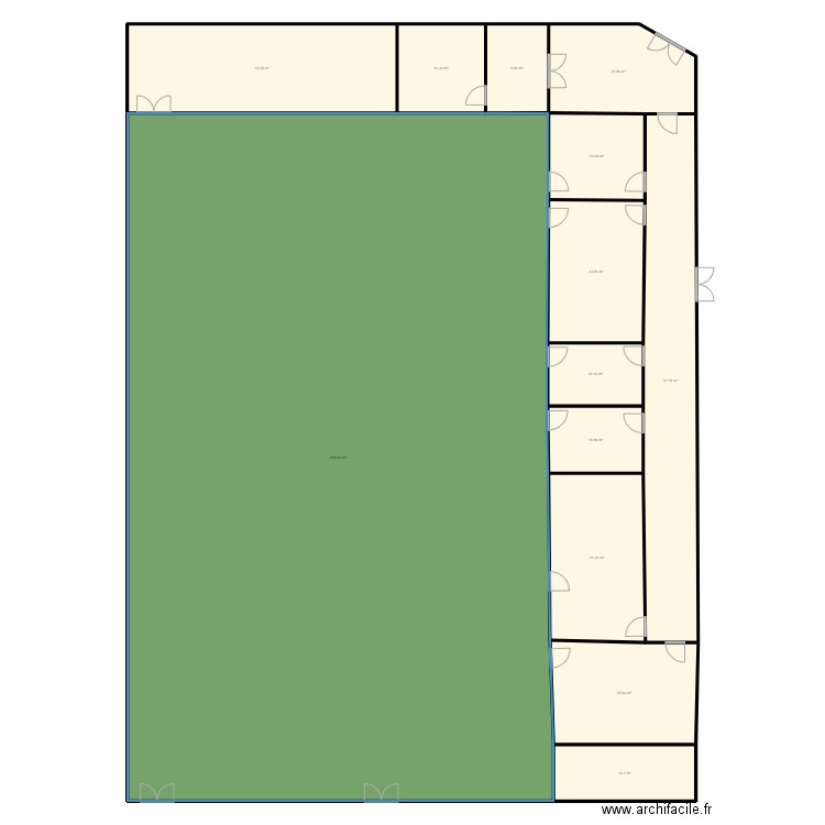 plan gymnase. Plan de 13 pièces et 766 m2