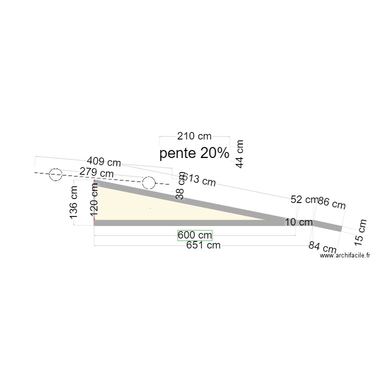 rampe. Plan de 0 pièce et 0 m2
