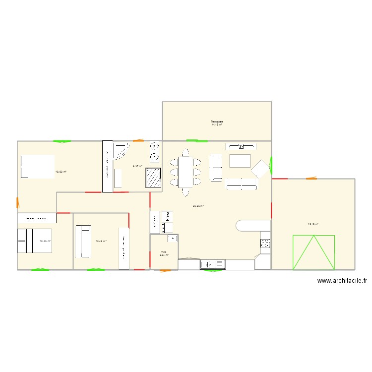 plan de maison 8 pièces