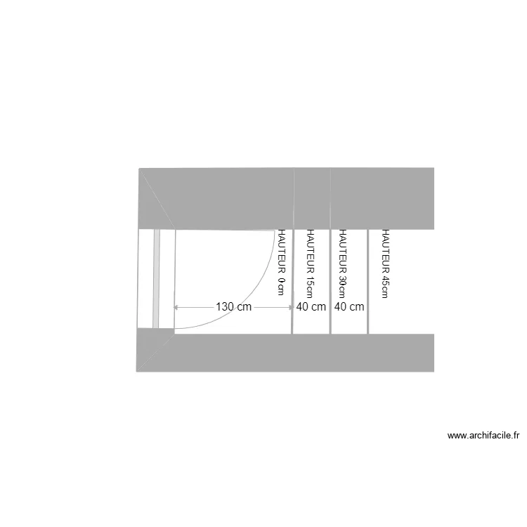 COURBET RDC Ma&ccedil;onnerie coupe couloir 1. Plan de 