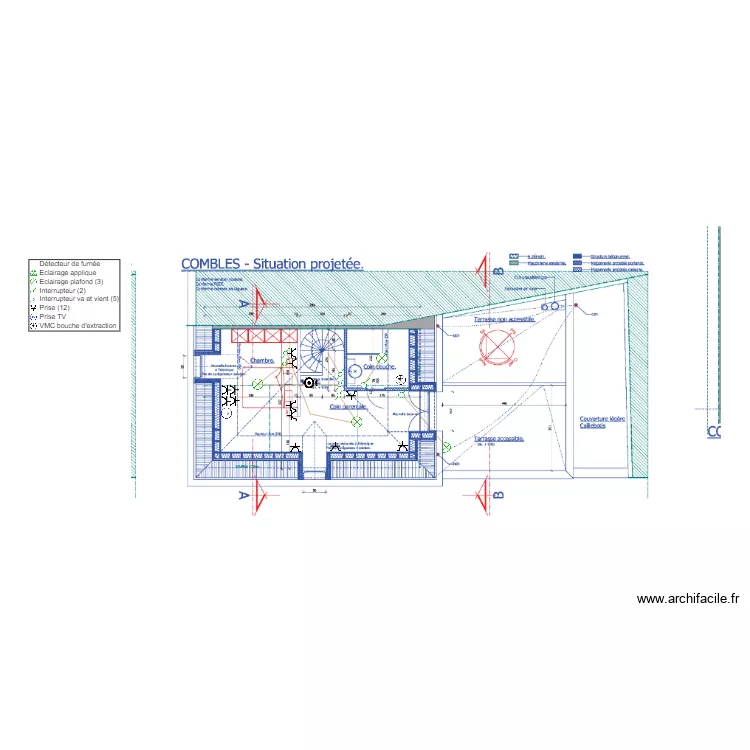 Plan electrique combles DUWEZ. Plan de Plan electrique combles DUWEZ. Plan de