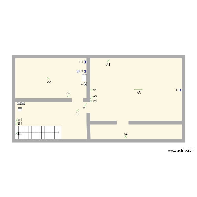 Ducatbis. Plan de 1 pièce et 71 m2