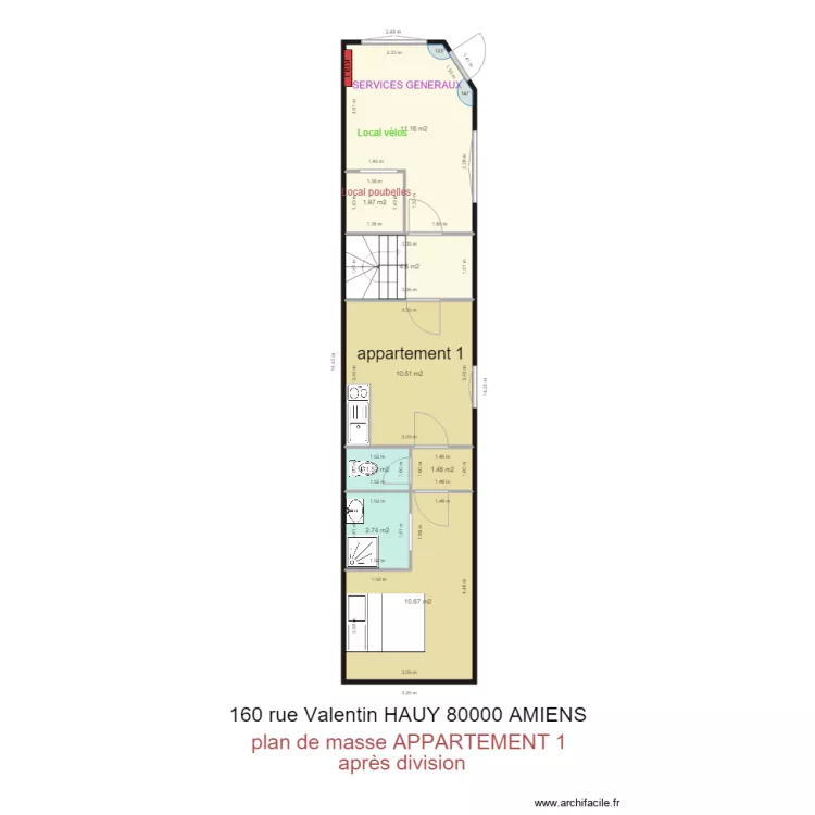 plan de masse 160 Valentin Hauy 80000 AMIENS APPARTEMENT 1. Plan de 