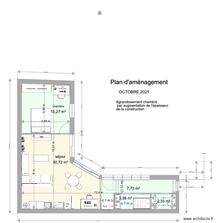 Plan extension Octobre 2021. Plan de 0 pièce et 0 m2