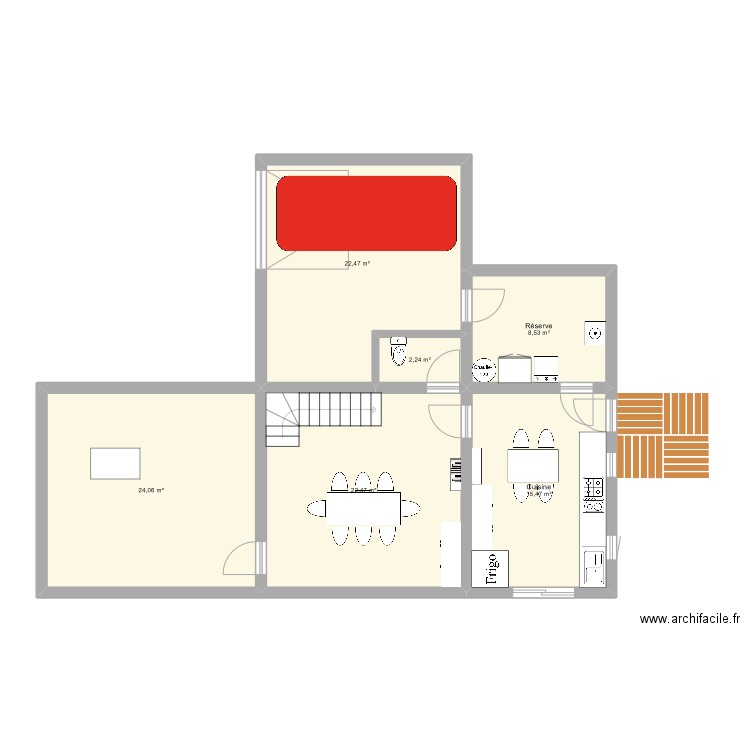 Maison. Plan de 6 pièces et 95 m2