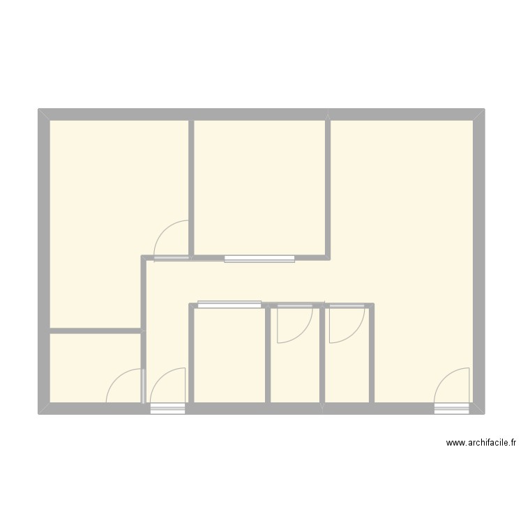 salle d'attente et couloir. Plan de 1 pièce et 59 m2