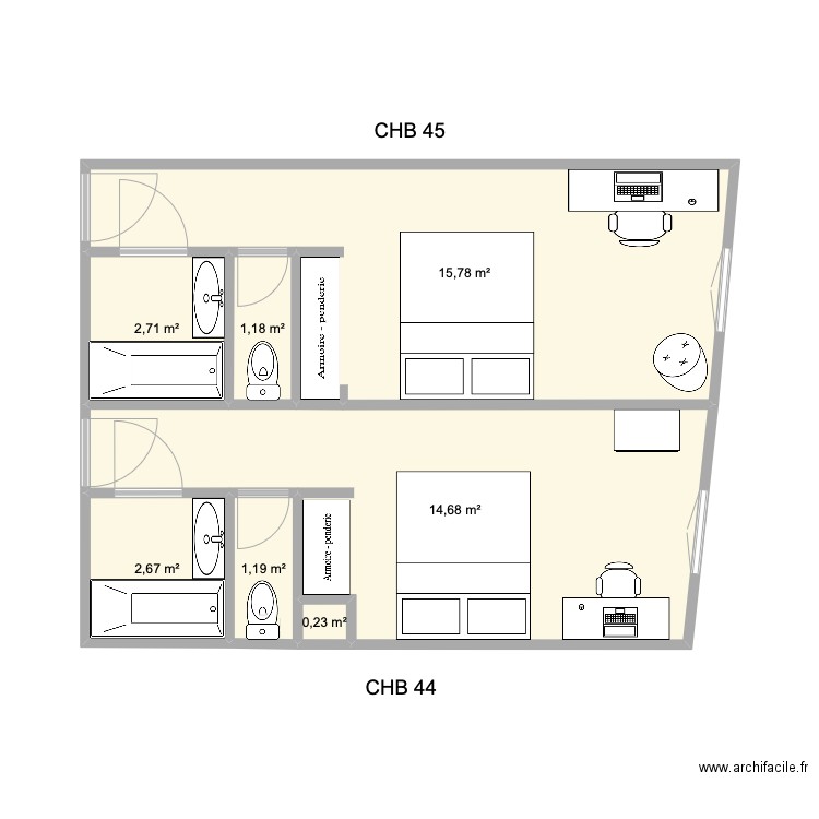 ASTERIDES. Plan de 7 pièces et 38 m2