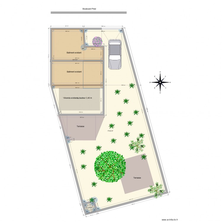 Plan de masse actuel. Plan de 0 pièce et 0 m2