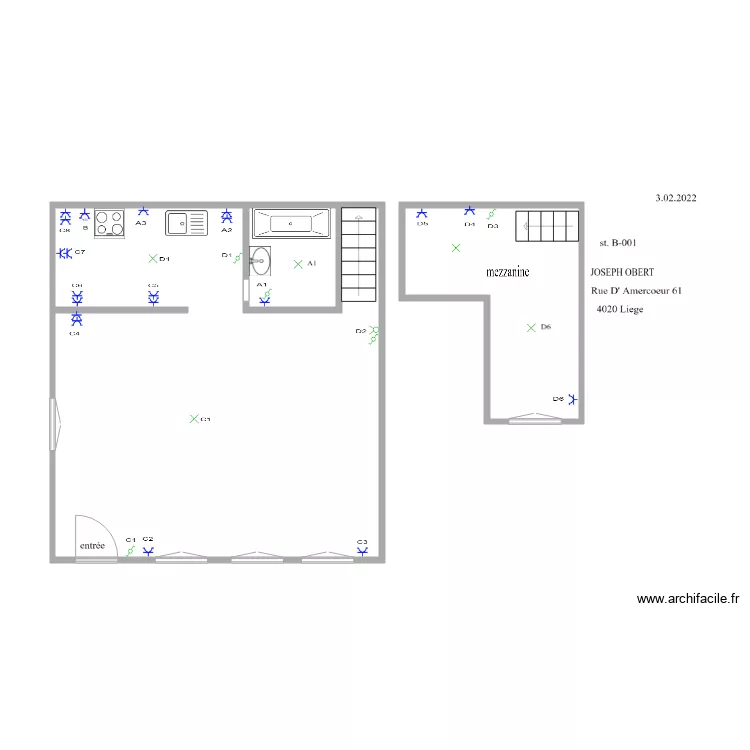 amercoeur B 001. Plan de amercoeur B 001. Plan de