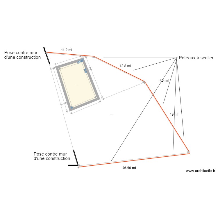 A rénover avec longueurs des limites . Plan de 0 pièce et 0 m2