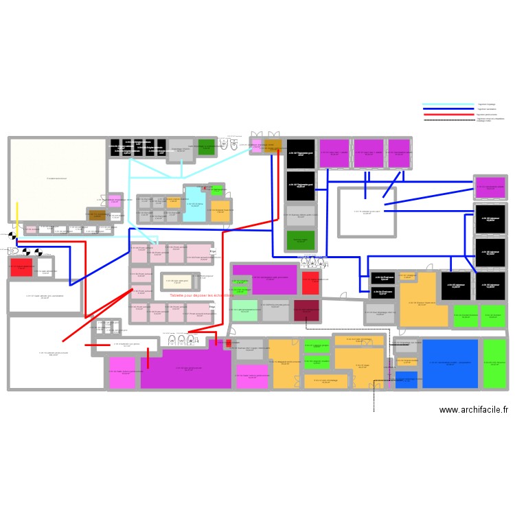 Centre perennisation. Plan de 115 pièces et 1360 m2