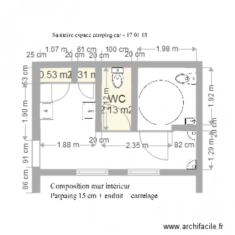 18 01 11 Sanitaires  Espace Camping 17 01 18. Plan de 0 pièce et 0 m2