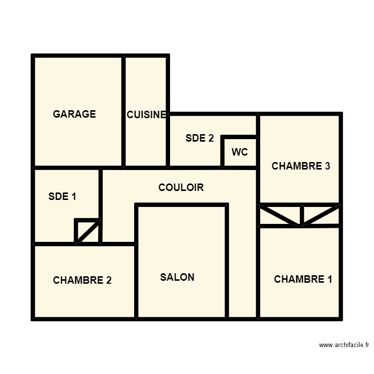 DUBREUIL. Plan de 15 pièces et 59 m2