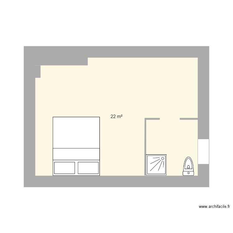 studio. Plan de 0 pièce et 0 m2