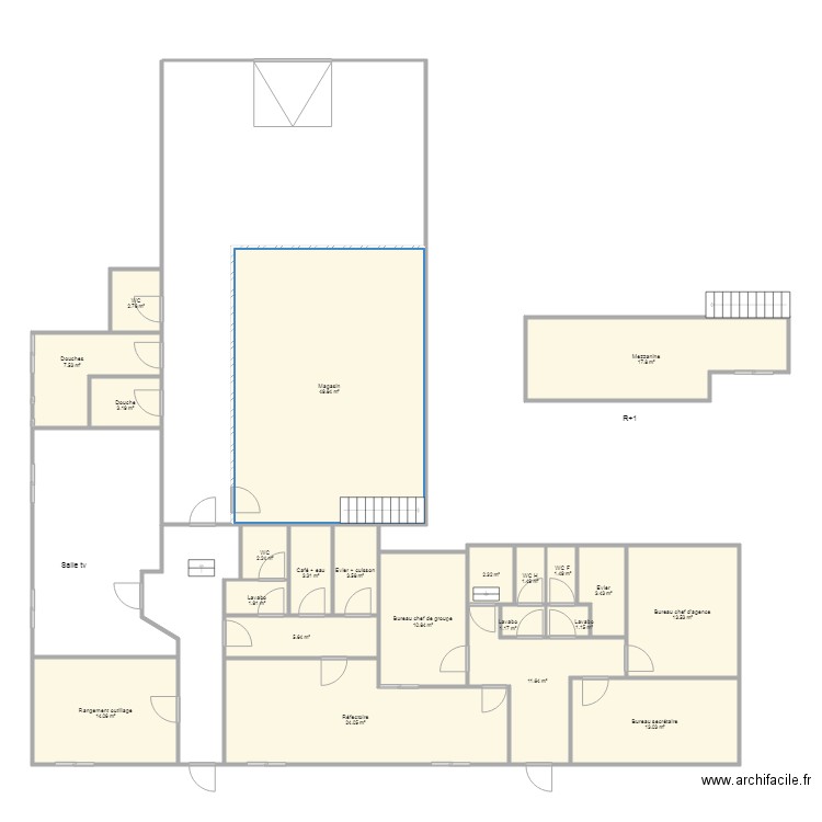Plan agence L Hopital 26 juin 2018 avec mezzanine. Plan de 0 pièce et 0 m2