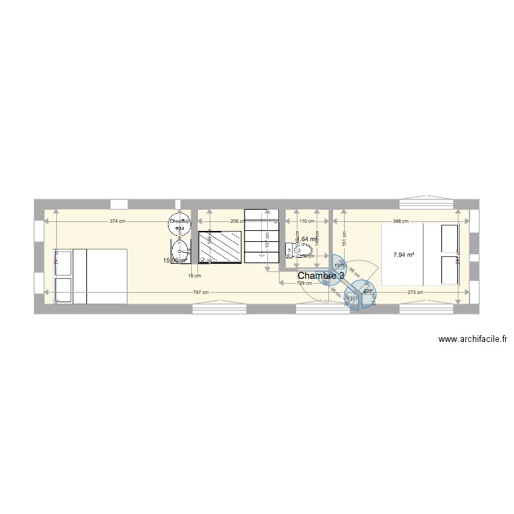 Plomberie Quettehou 2ème étage. Plan de 0 pièce et 0 m2