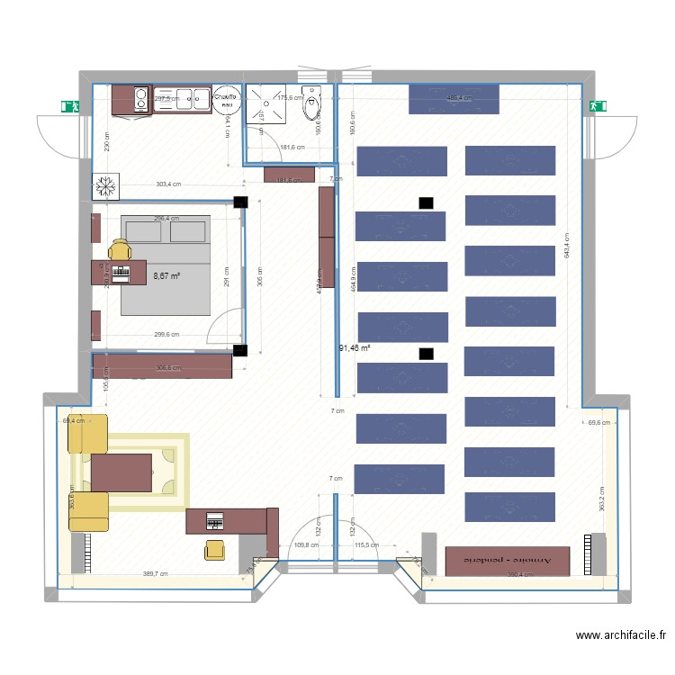 Massanas. Plan de 2 pièces et 100 m2