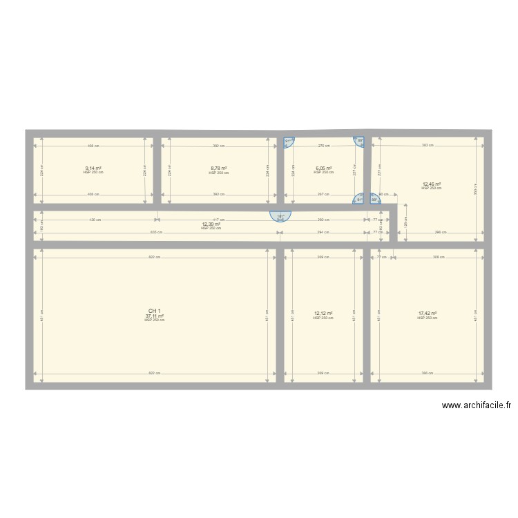 ZEM. Plan de 8 pièces et 115 m2