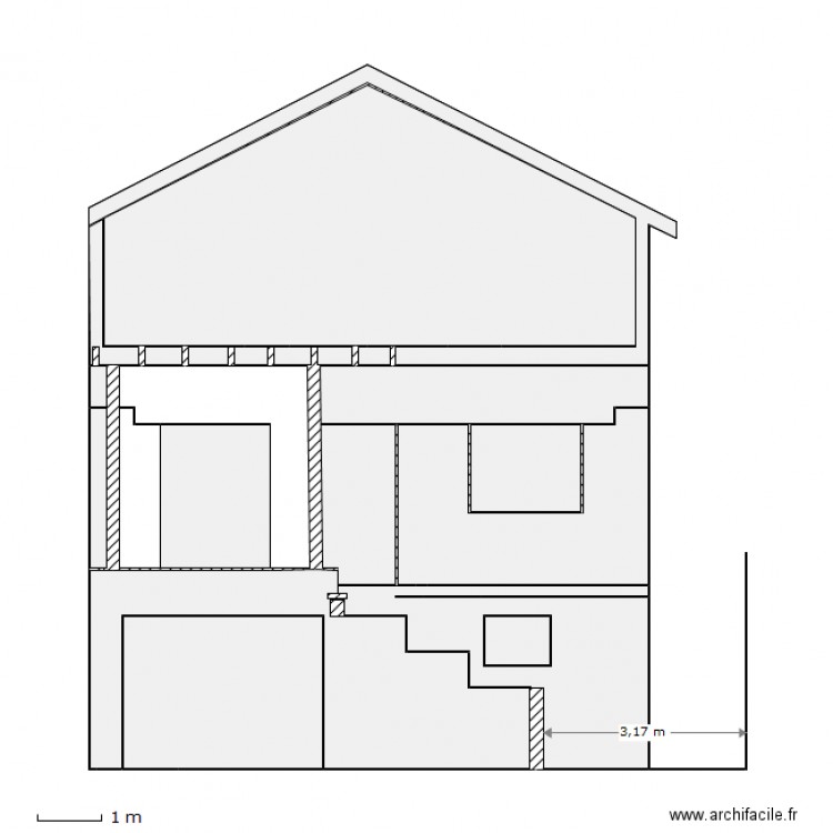 Façade jardin B. Plan de 0 pièce et 0 m2