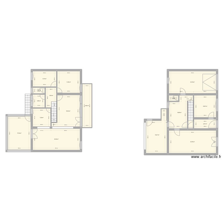 maison2. Plan de 18 pièces et 199 m2