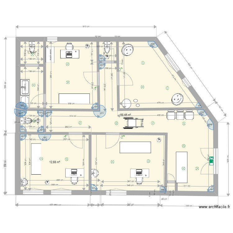 PLAN ALLEX. Plan de 4 pièces et 85 m2