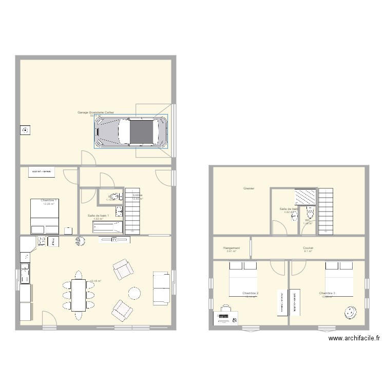 Gîte 1. Plan de 0 pièce et 0 m2