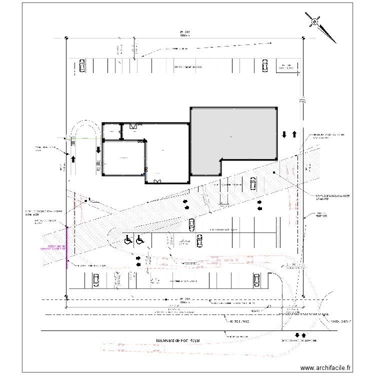 Projet implantation hotel _ v1 . Plan de 4 pièces et 1338 m2