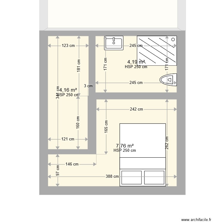 LOFT. Plan de 9 pièces et 105 m2