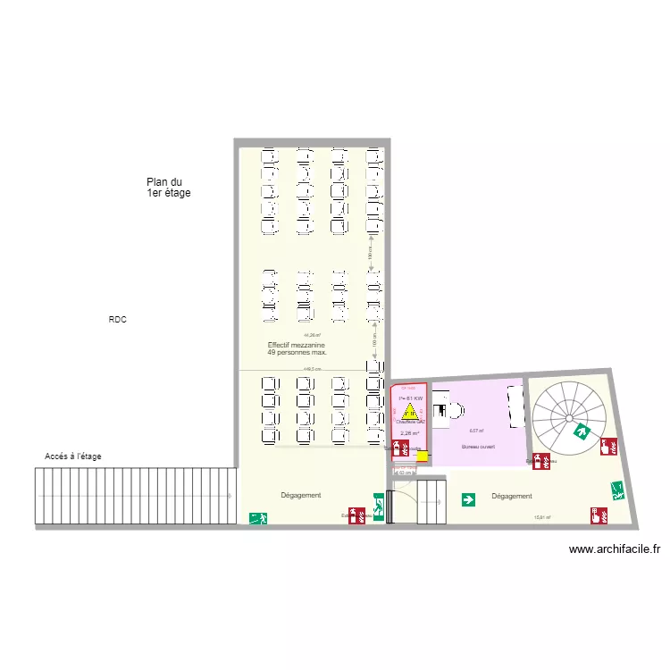 puce a oreille &eacute;tage 1. Plan de 